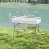 3.4ft Folding Ice Cooler Table with Drain, Outdoor Patio Party Cooler for Drinks