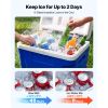 Hard Cooler, 21QT Portable Rolling Cooler with Wheels, Leak-Resistant Coolbox Keeps Contents Cool for 48 Hours, Ice Retention Insulated Chests