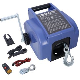12v 2000lbs Trailer Winch,Reversible Electric Winch,for Boats up to 5000 lbs,Galvanized Wire Rope,with extra pulley hook, Rapid Mount