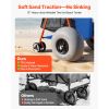 Beach Cart with Large Wheels for Sand, 165 lbs Load Capacity, Heavy Duty Folding Beach Wagon with 12" Balloon Wheels, Insulated Cooler Bag