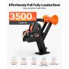 Boat Trailer Winch Stand with Roller, 3500 lbs, 20ft Orange Polyester Strap, Boat Winch Mount, for 2-3 Inches W x 3-4 Inches H Trailer Tongue