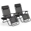 2-Pack Zero Gravity Lounge Chairs,Folding Recliners with Pillow & Cup Holder for Outdoor Patio, Pool, Beach