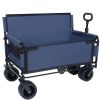 3-in-1 Convertible Folding Wagon Cart with Bench Seat & Storage - 500lbs Heavy-Duty Utility Wagon, 180L Capacity All-Terrain Wheels for Camping, Beach