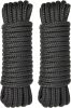 Boat Dock Lines 2 Pack 3/8" x 25' Double Braided Nylon Boat Ropes for Docking with 12" Loop, Marine Grade High Strength Boat Lines