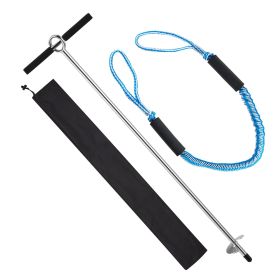 Sand Anchor, 36 in Stainless Steel Beach Anchor, Screw in Sand Boat Anchors with Spiral Blade, Shallow Water Boat Auger Anchors