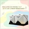 Light Gray 5-8 Person Ice Fishing Shelter Pop-Up Ice Shanty Tent Insulated Portable Tent with 2 Doors And Carrying Bag