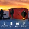 5-8 Person Pop-up Ice Fishing Shelter, Portable Ice Fishing Tent, Red