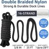 Boat Dock Lines 2 Pack 3/8" x 25' Double Braided Nylon Boat Ropes for Docking with 12" Loop, Marine Grade High Strength Boat Lines