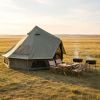 13.1FT Oxford Bell Tent for Family Camping Spacious Yurt Tent with Stove Jack, 4 Season Glamping Shelter, Waterproof Oxford Hot Tent for 4-8 People