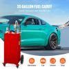 Fuel Caddy, 35 Gallon, Gas Storage Tank on 4 Wheels, with Manuel Transfer Pump, Gasoline Diesel Fuel Container for Cars, Lawn Mowers, ATVs, Boats