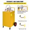 Fuel Caddy, 35 Gallon, Gas Storage Tank on 4 Wheels, with Manuel Transfer Pump, Gasoline Diesel Fuel Container for Cars, Lawn Mowers, ATVs, Boats