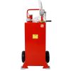 30 Gallon Gas Caddy With Wheels, Fuel Transfer Tank Gasoline Diesel Can Reversible Rotary Hand Siphon Pump