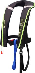 Manual Inflatable Life Jacket|Life Vest for Adults|PFD Low Profile|Supports up to 330 lbs (Color: Green)