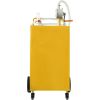 30 Gallon Fuel Caddy, Gas Storage Tank & 4 Wheels, with Manuel Transfer Pump, Gasoline Diesel Fuel Container for Cars, Lawn Mowers, ATVs, Boats, More