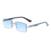 Fashion frameless sunscreen sunglasses women's trendy high-end ins wood grain sunglasses men's wholesale