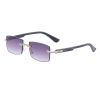 Fashion frameless sunscreen sunglasses women's trendy high-end ins wood grain sunglasses men's wholesale