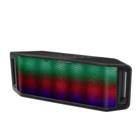 1Pc LED Wireless Speaker Dynamic Multicolor Hands-free FM Radio USB MMC Reading Aux In For Party Camping Travel (Option: Black)